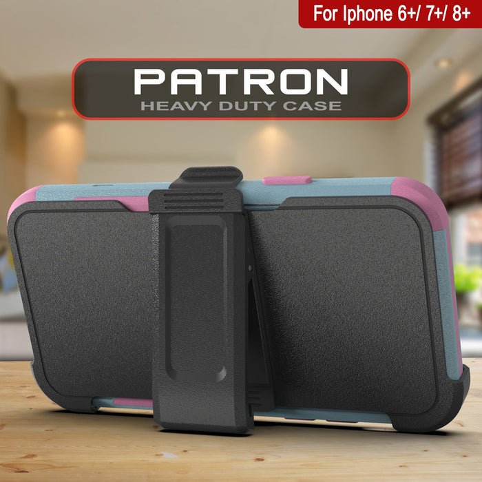 Punkcase for iPhone 6+ Plus Belt Clip Multilayer Holster Case [Patron Series] [Mint-Pink] (Color in image: Pink)