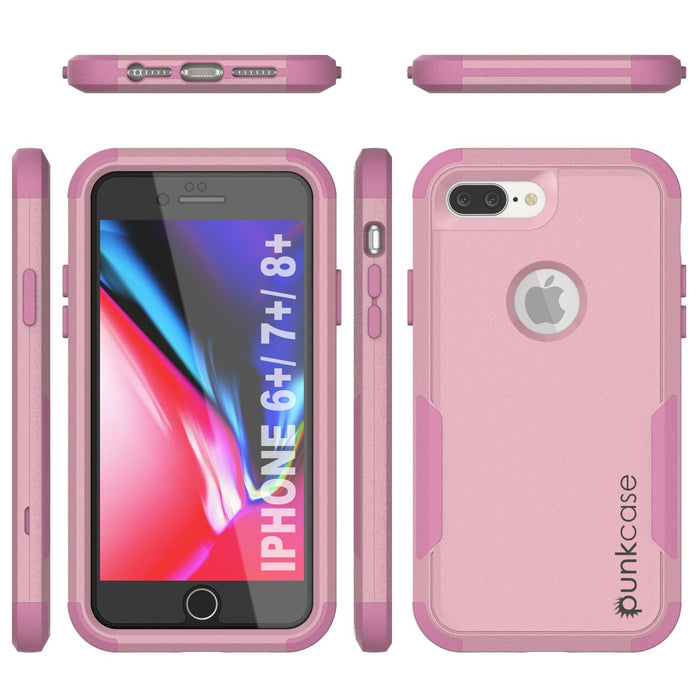 Punkcase for iPhone 7+ Plus Belt Clip Multilayer Holster Case [Patron Series] [Pink] (Color in image: Black)