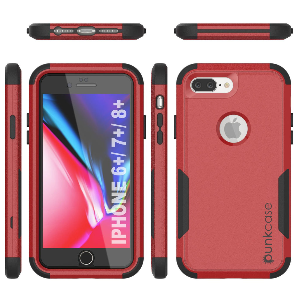 Punkcase for iPhone 7+ Plus Belt Clip Multilayer Holster Case [Patron Series] [Red-Black] (Color in image: Mint)