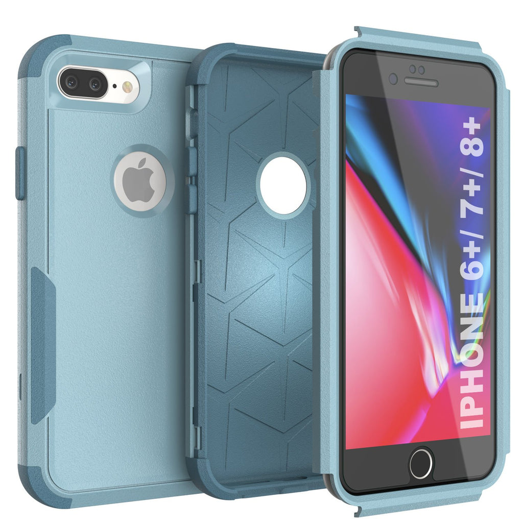 Punkcase for iPhone 8+ Plus Belt Clip Multilayer Holster Case [Patron Series] [Mint] 