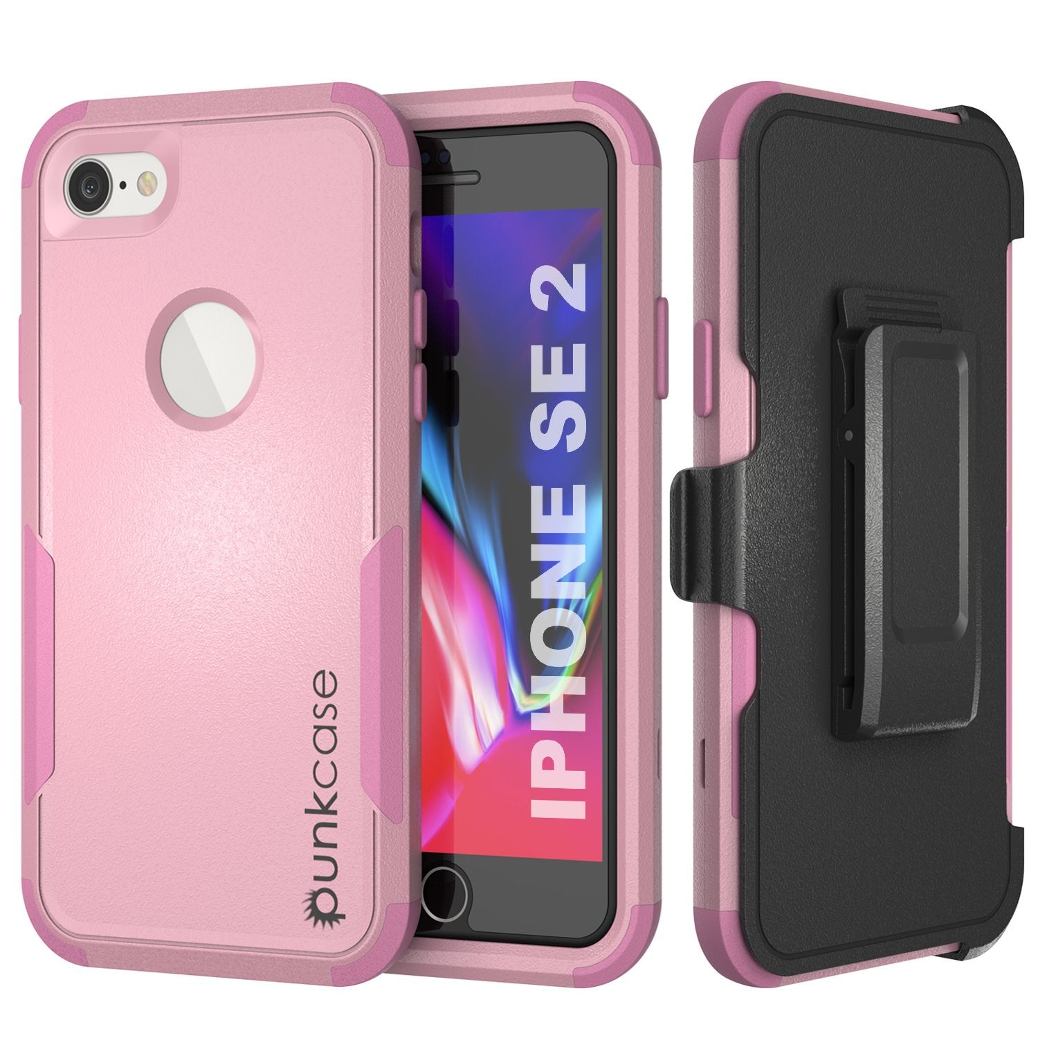 Punkcase for iPhone SE Belt Clip Multilayer Holster Case [Patron Series] [Pink] (Color in image: Pink)