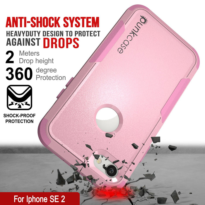 Punkcase for iPhone SE Belt Clip Multilayer Holster Case [Patron Series] [Pink] (Color in image: Navy)