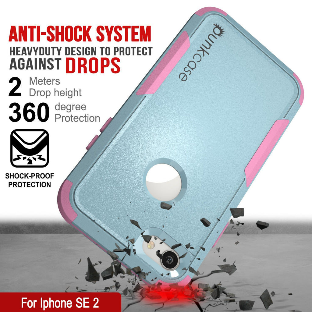 Punkcase for iPhone SE Belt Clip Multilayer Holster Case [Patron Series] [Mint-Pink] (Color in image: Mint)
