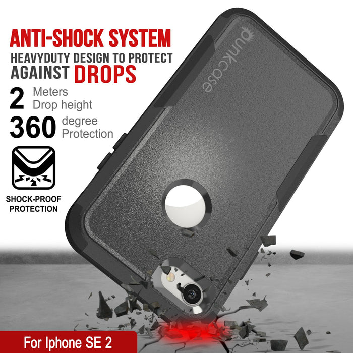 Punkcase for iPhone SE Belt Clip Multilayer Holster Case [Patron Series] [Black] (Color in image: Navy)