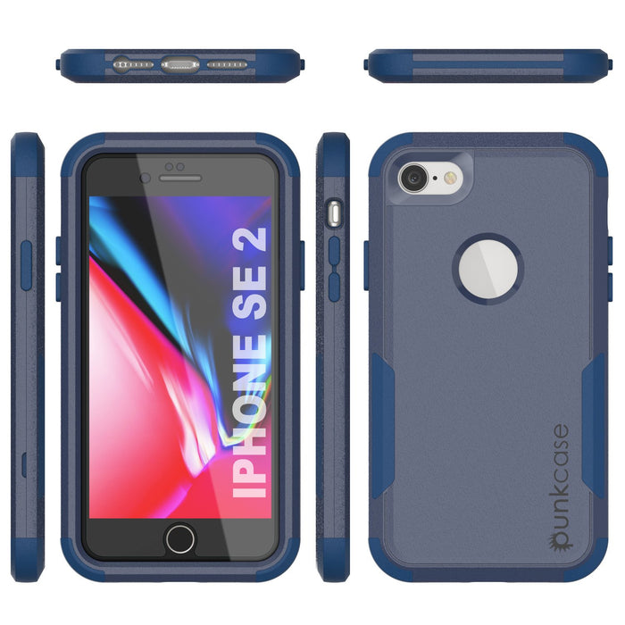 Punkcase for iPhone SE Belt Clip Multilayer Holster Case [Patron Series] [Navy] (Color in image: Mint-Pink)