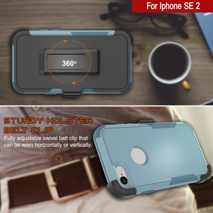 Punkcase for iPhone SE Belt Clip Multilayer Holster Case [Patron Series] [Mint] 