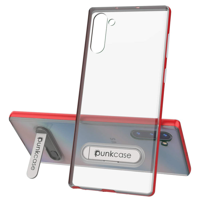 Galaxy Note 10 Lucid 3.0 PunkCase Armor Cover w/Integrated Kickstand and Screen Protector [Red] (Color in image: Silver)
