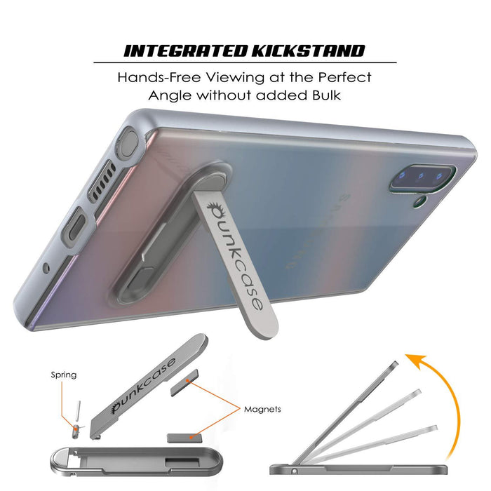 Galaxy Note 10 Lucid 3.0 PunkCase Armor Cover w/Integrated Kickstand and Screen Protector [Silver] (Color in image: Grey)