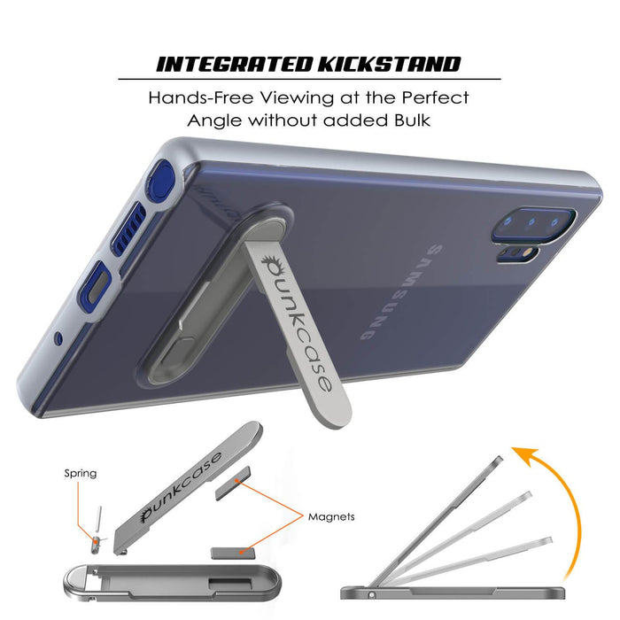 Galaxy Note 10+ Plus Lucid 3.0 PunkCase Armor Cover w/Integrated Kickstand and Screen Protector [Silver] (Color in image: Grey)