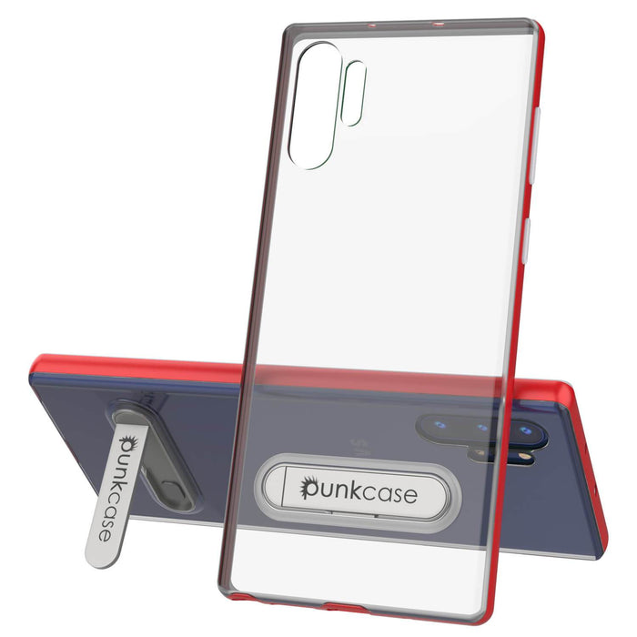 Galaxy Note 10+ Plus Lucid 3.0 PunkCase Armor Cover w/Integrated Kickstand and Screen Protector [Red] (Color in image: Silver)
