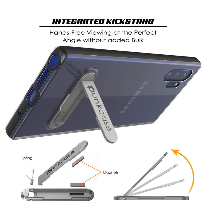 Galaxy Note 10+ Plus Lucid 3.0 PunkCase Armor Cover w/Integrated Kickstand and Screen Protector [Black] (Color in image: Blue)