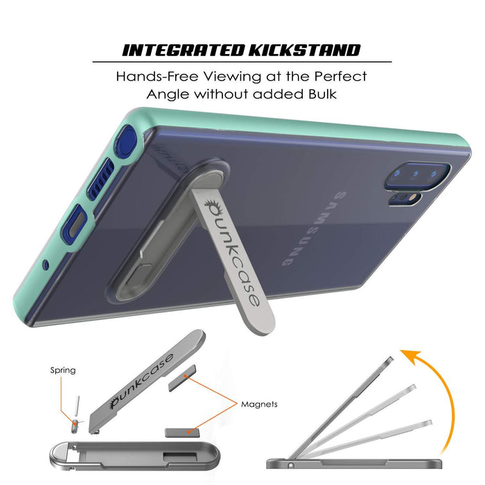Galaxy Note 10+ Plus Lucid 3.0 PunkCase Armor Cover w/Integrated Kickstand and Screen Protector [Teal] (Color in image: Grey)