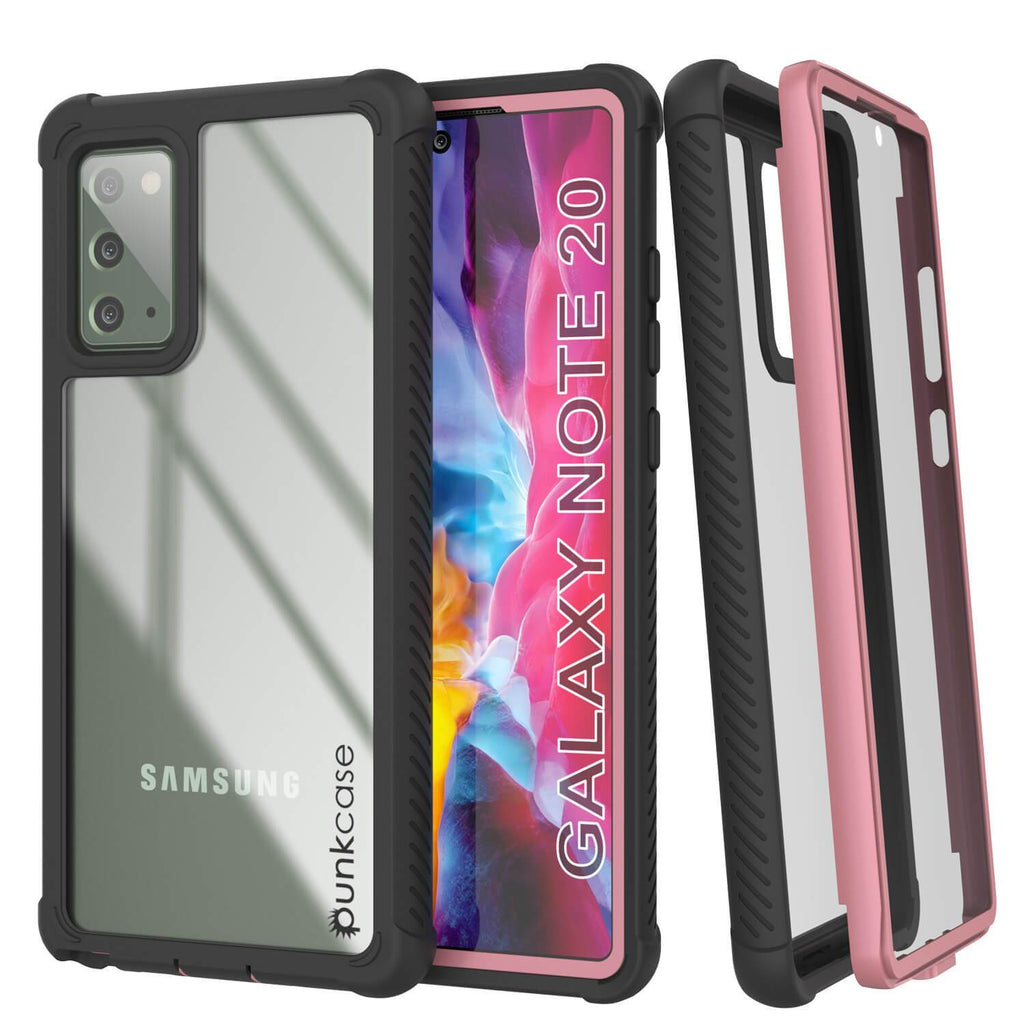 Punkcase Galaxy Note 20 Case, [Spartan Series] Pink Rugged Heavy Duty Cover W/Built in Screen Protector (Color in image: Light Blue)