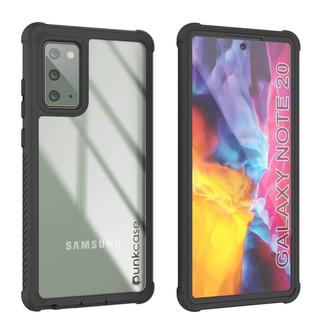 Punkcase Galaxy Note 20 Case, [Spartan Series] Clear Rugged Heavy Duty Cover W/Built in Screen Protector (Color in image: Clear)