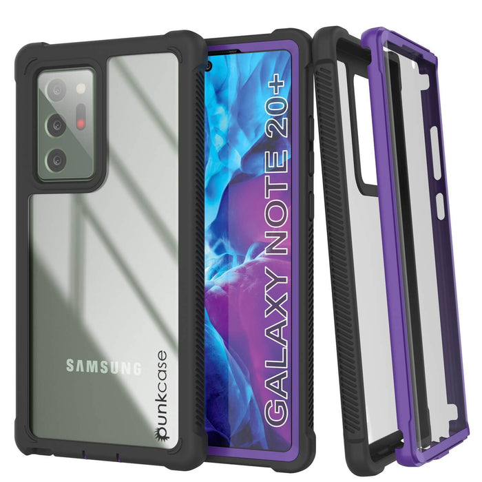 Punkcase Galaxy Note 20 Ultra Case, [Spartan Series] Purple Rugged Heavy Duty Cover W/Built in Screen Protector (Color in image: Light Blue)