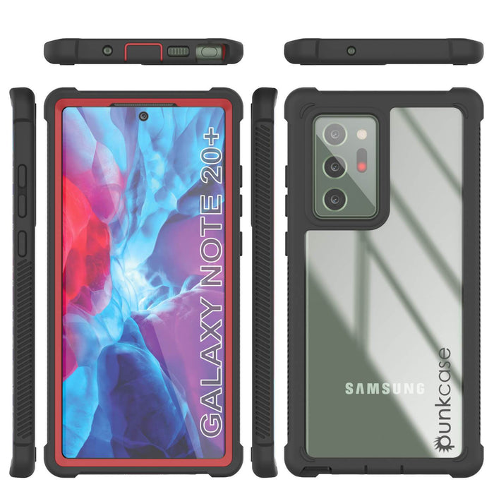 Punkcase Galaxy Note 20 Ultra Case, [Spartan Series] Red Rugged Heavy Duty Cover W/Built in Screen Protector (Color in image: Black)