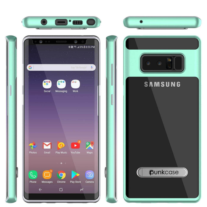 Galaxy Note 8 Case, PUNKcase [LUCID 3.0 Series] Armor Cover w/Integrated Kickstand [Teal] (Color in image: Gold)