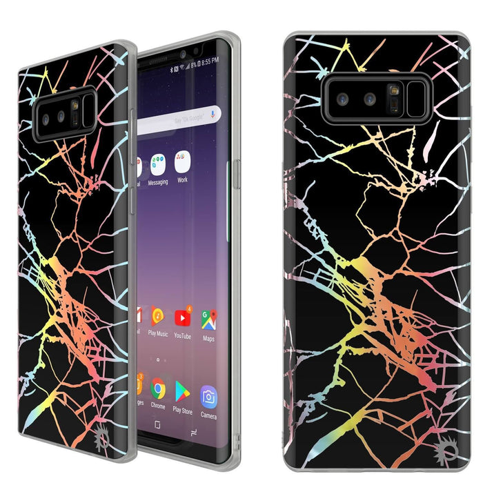 Punkcase Galaxy Note 8 Marble Case, Protective Full Body Cover W/PunkShield Screen Protector (Black Mirage) (Color in image: Black Mirage)