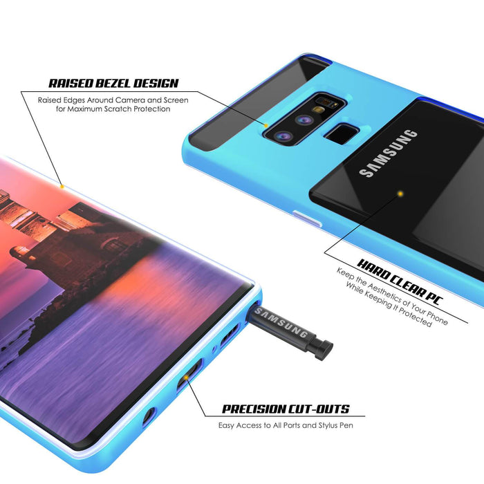Galaxy Note 9 Lucid 3.0 PunkCase Armor Cover w/Integrated Kickstand and Screen Protector [Blue] (Color in image: Black)