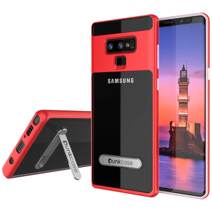 Galaxy Note 9 Lucid 3.0 PunkCase Armor Cover w/Integrated Kickstand and Screen Protector [Red] (Color in image: Red)