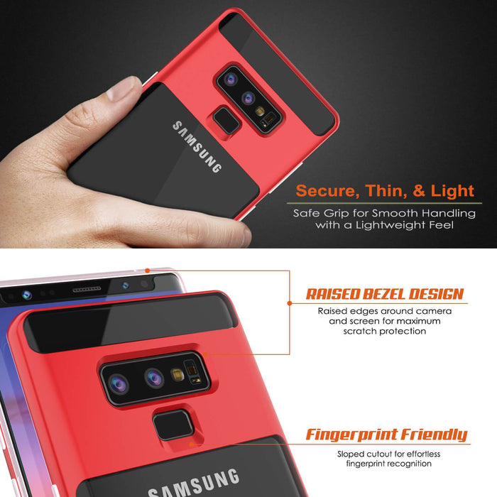 Galaxy Note 9 Lucid 3.0 PunkCase Armor Cover w/Integrated Kickstand and Screen Protector [Red] (Color in image: Gold)