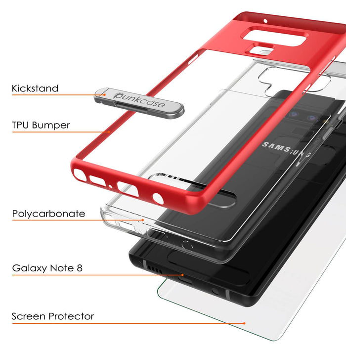 Galaxy Note 9 Lucid 3.0 PunkCase Armor Cover w/Integrated Kickstand and Screen Protector [Red] (Color in image: Teal)