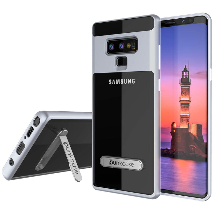 Galaxy Note 9 Lucid 3.0 PunkCase Armor Cover w/Integrated Kickstand and Screen Protector [Silver] (Color in image: Silver)