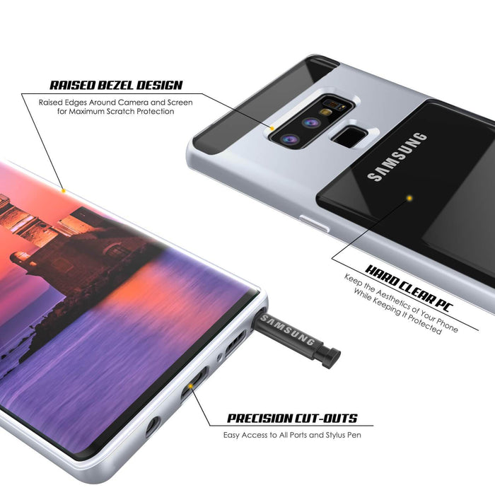 Galaxy Note 9 Lucid 3.0 PunkCase Armor Cover w/Integrated Kickstand and Screen Protector [Silver] (Color in image: Black)