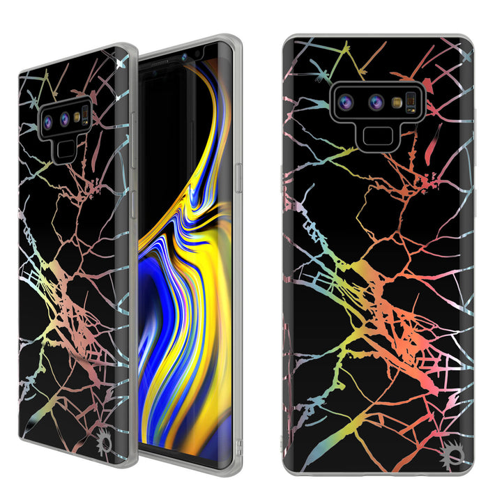 Galaxy Note 9 Full Body W/ Screen Protector Marble Case (Black Mirage) (Color in image: Black Mirage)