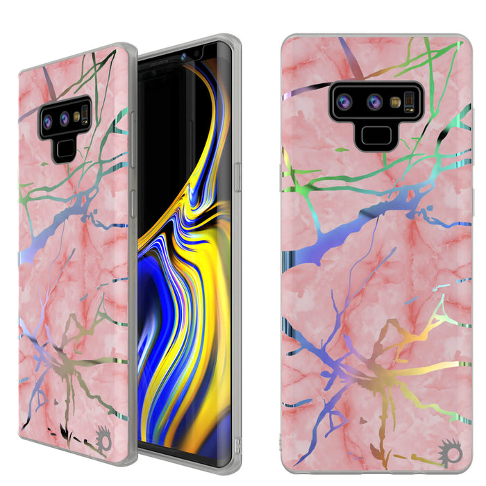 Galaxy Note 9 Full Body W/ Screen Protector Marble Case (Rose Mirage) (Color in image: Rose Mirage)