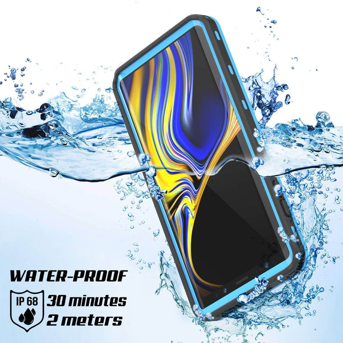 PunkCase Galaxy Note 9 Waterproof Case, [KickStud Series] Armor Cover [Light-Blue] (Color in image: Green)