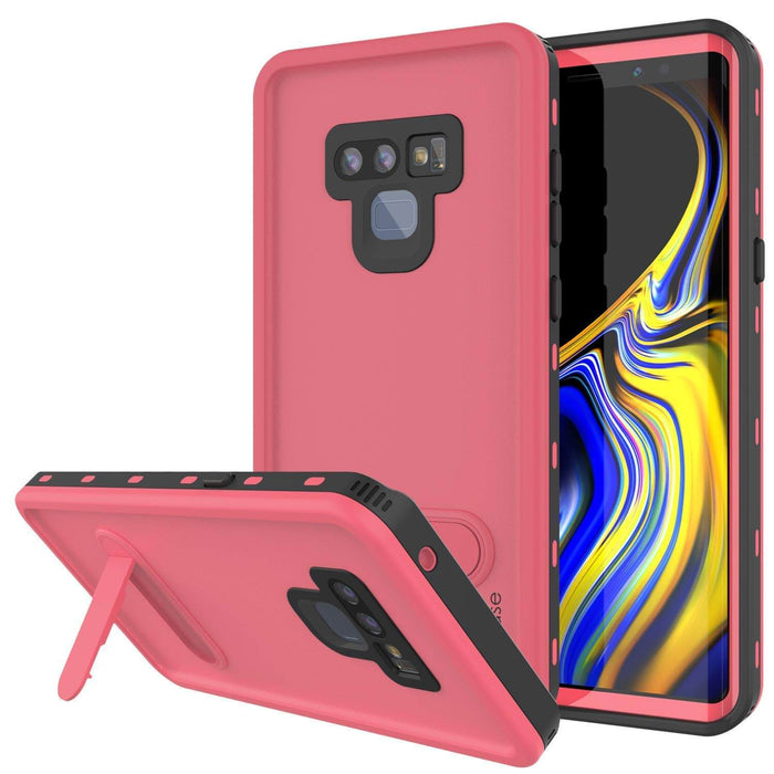 PunkCase Galaxy Note 9 Waterproof Case, [KickStud Series] Armor Cover [Pink] (Color in image: Pink)