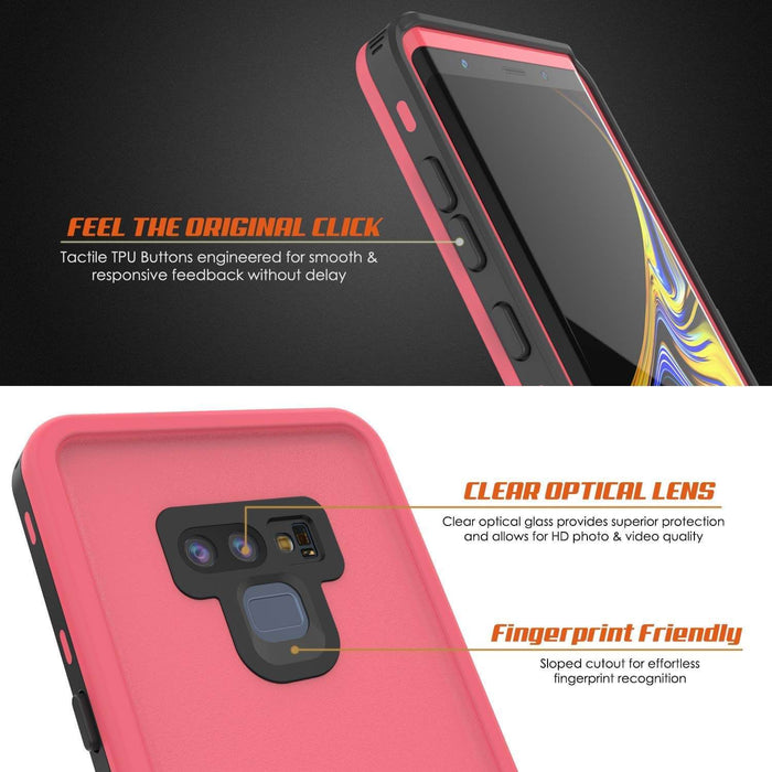 PunkCase Galaxy Note 9 Waterproof Case, [KickStud Series] Armor Cover [Pink] (Color in image: Green)