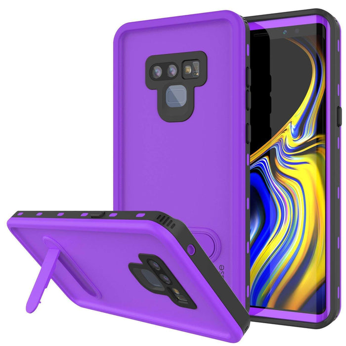 PunkCase Galaxy Note 9 Waterproof Case, [KickStud Series] Armor Cover [Purple] (Color in image: Purple)