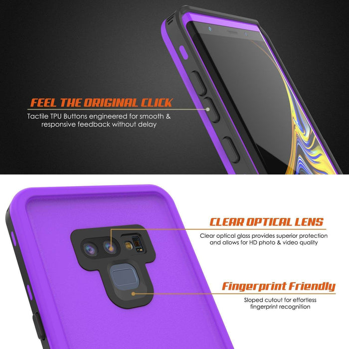 PunkCase Galaxy Note 9 Waterproof Case, [KickStud Series] Armor Cover [Purple] (Color in image: Pink)