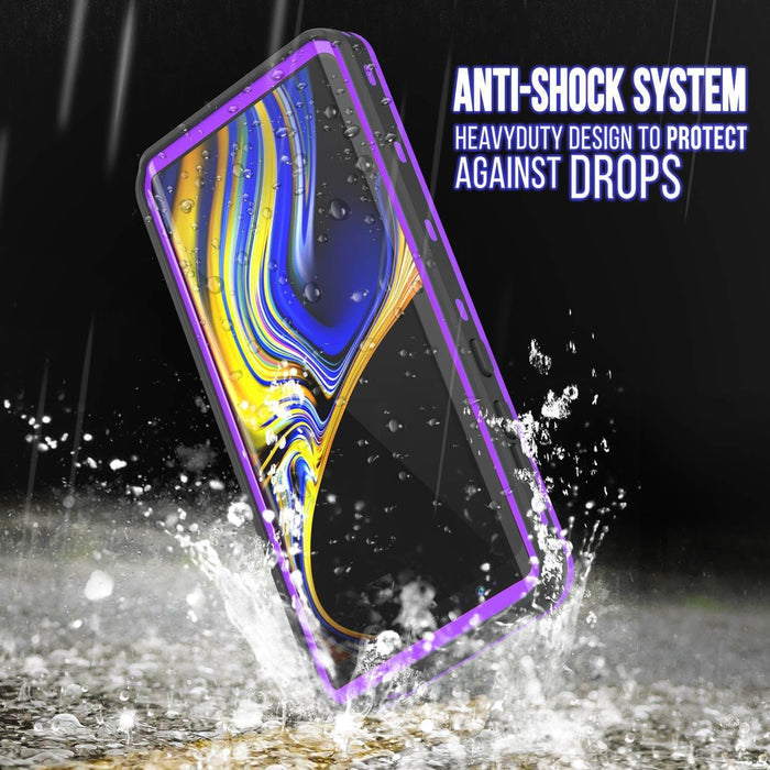 PunkCase Galaxy Note 9 Waterproof Case, [KickStud Series] Armor Cover [Purple] (Color in image: Teal)