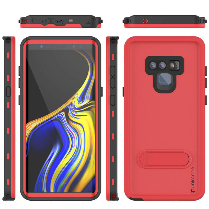 PunkCase Galaxy Note 9 Waterproof Case, [KickStud Series] Armor Cover [Red] (Color in image: Light Green)