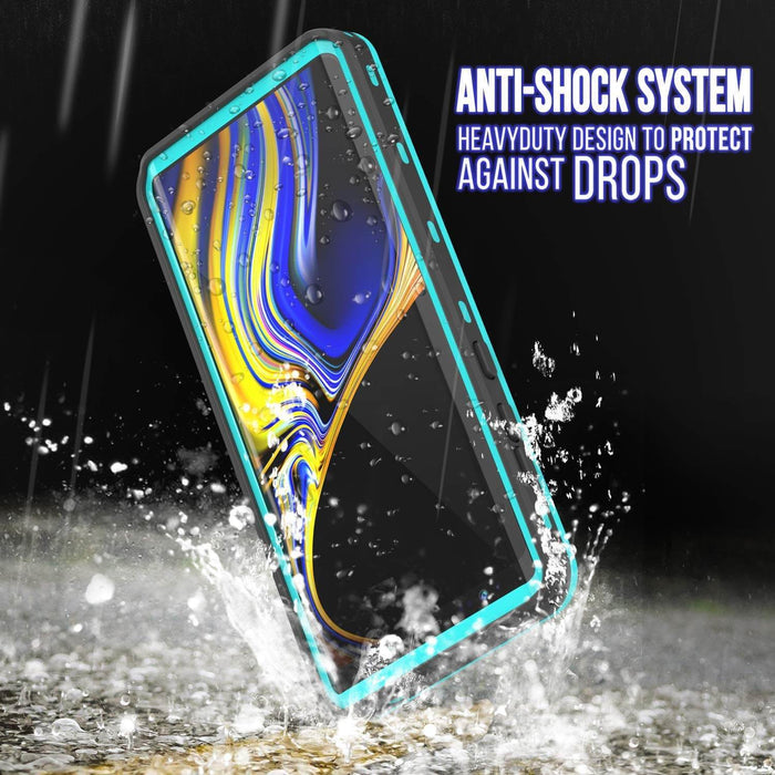 PunkCase Galaxy Note 9 Waterproof Case, [KickStud Series] Armor Cover [Teal] (Color in image: White)