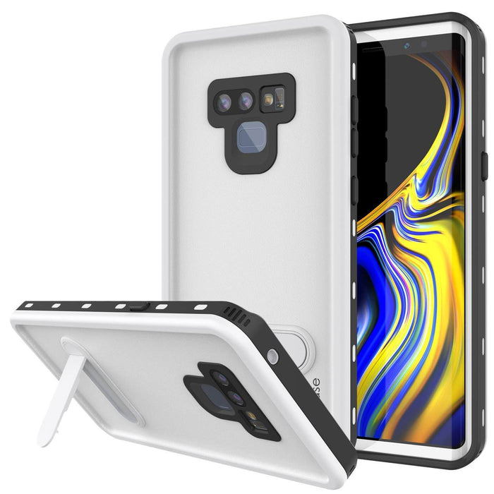 PunkCase Galaxy Note 9 Waterproof Case, [KickStud Series] Armor Cover [White] (Color in image: White)