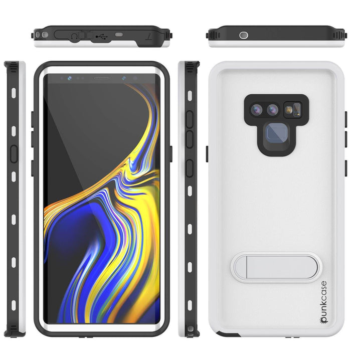 PunkCase Galaxy Note 9 Waterproof Case, [KickStud Series] Armor Cover [White] (Color in image: Light Green)