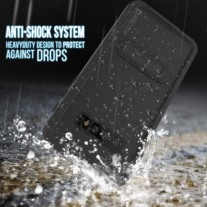 Galaxy S10+ Plus Waterproof Case, Punkcase [KickStud Series] Armor Cover [Black] (Color in image: Light Blue)