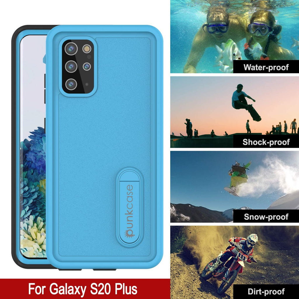 Galaxy S20+ Plus Waterproof Case, Punkcase [KickStud Series] Armor Cover [Light Blue] (Color in image: Light Green)