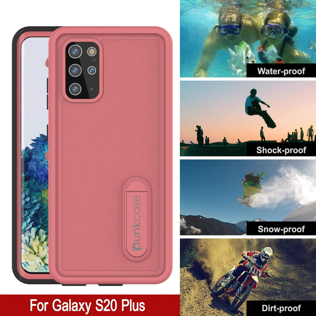 Galaxy S20+ Plus Waterproof Case, Punkcase [KickStud Series] Armor Cover [Pink] (Color in image: Light Blue)