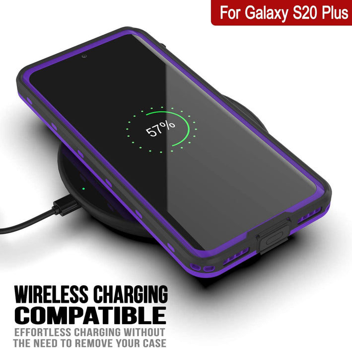Galaxy S20+ Plus Waterproof Case, Punkcase [KickStud Series] Armor Cover [Purple] (Color in image: Red)
