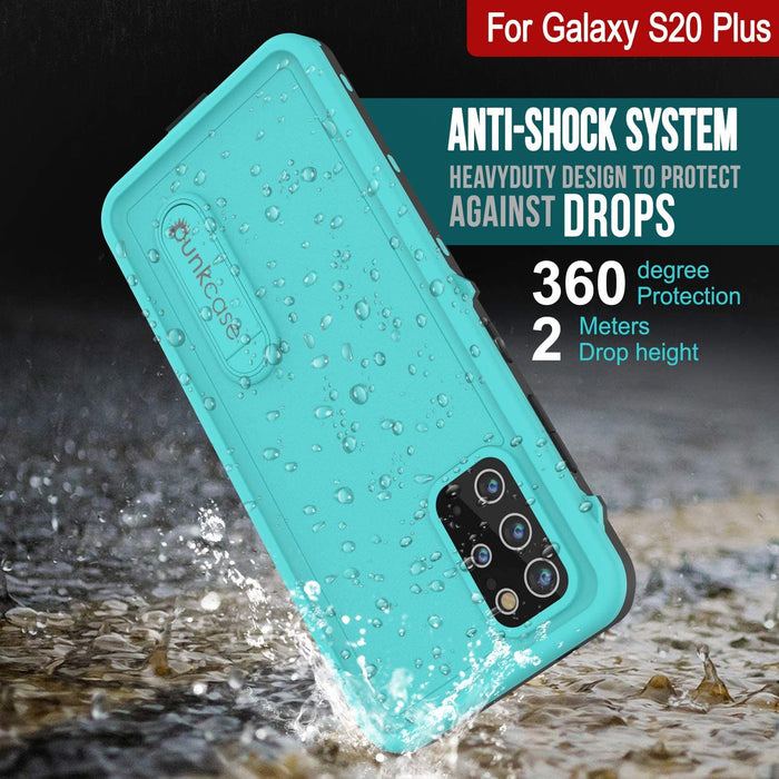 Galaxy S20+ Plus Waterproof Case, Punkcase [KickStud Series] Armor Cover [Teal] (Color in image: White)