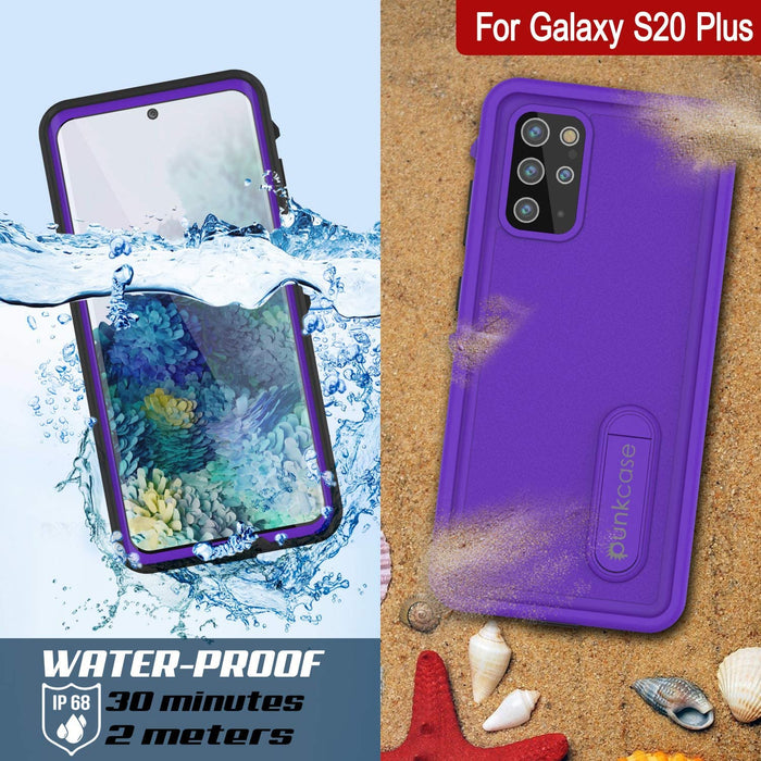 Galaxy S20+ Plus Waterproof Case, Punkcase [KickStud Series] Armor Cover [Purple] (Color in image: Light Blue)