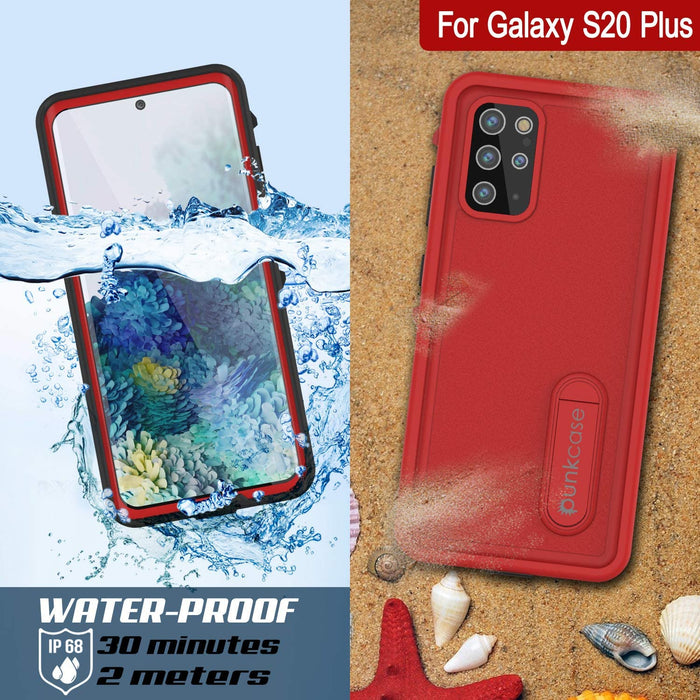 Galaxy S20+ Plus Waterproof Case, Punkcase [KickStud Series] Armor Cover [Red] (Color in image: Teal)