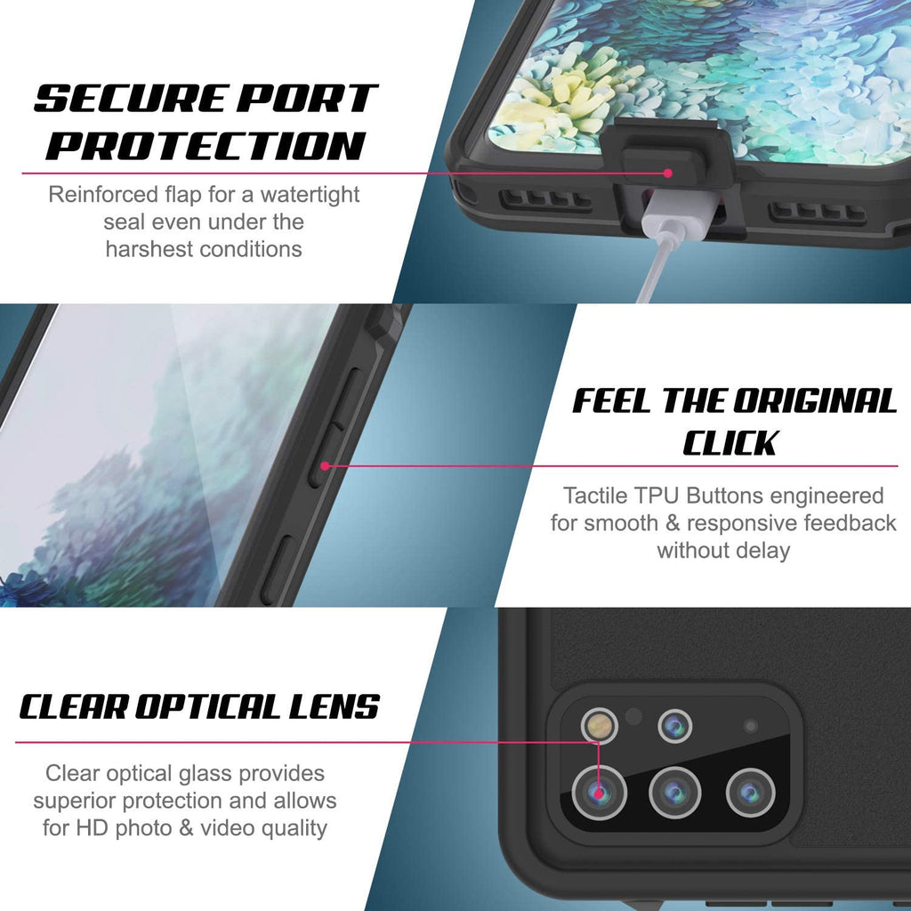 Galaxy S20+ Plus Waterproof Case, Punkcase [KickStud Series] Armor Cover [Pink] (Color in image: Teal)