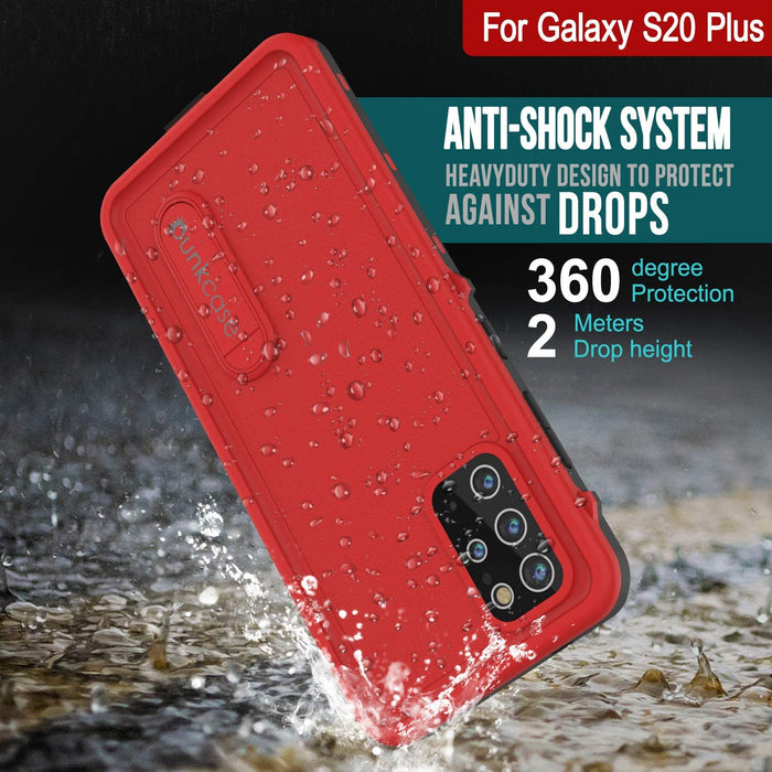 Galaxy S20+ Plus Waterproof Case, Punkcase [KickStud Series] Armor Cover [Red] (Color in image: Pink)