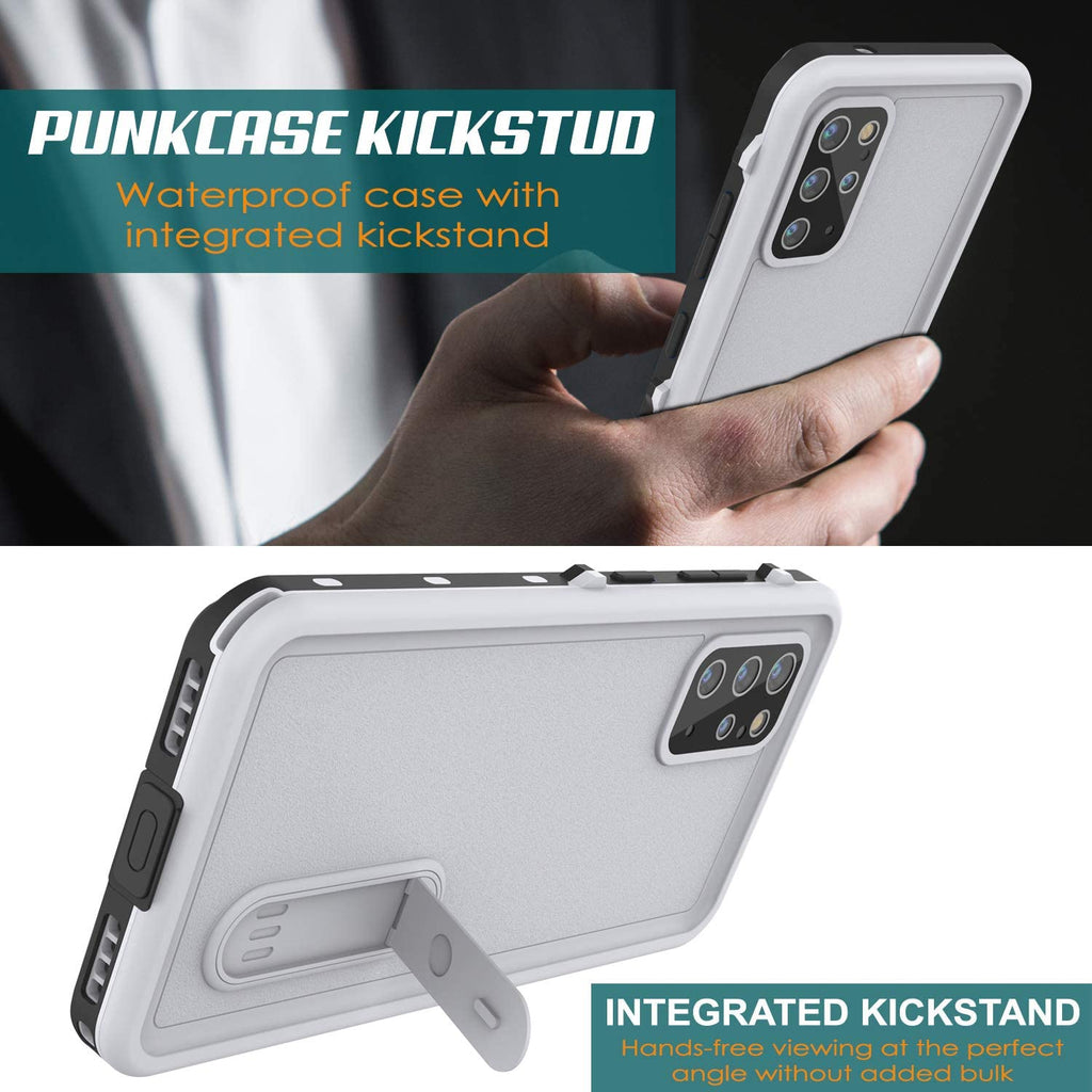 Galaxy S20+ Plus Waterproof Case, Punkcase [KickStud Series] Armor Cover [White] (Color in image: Red)